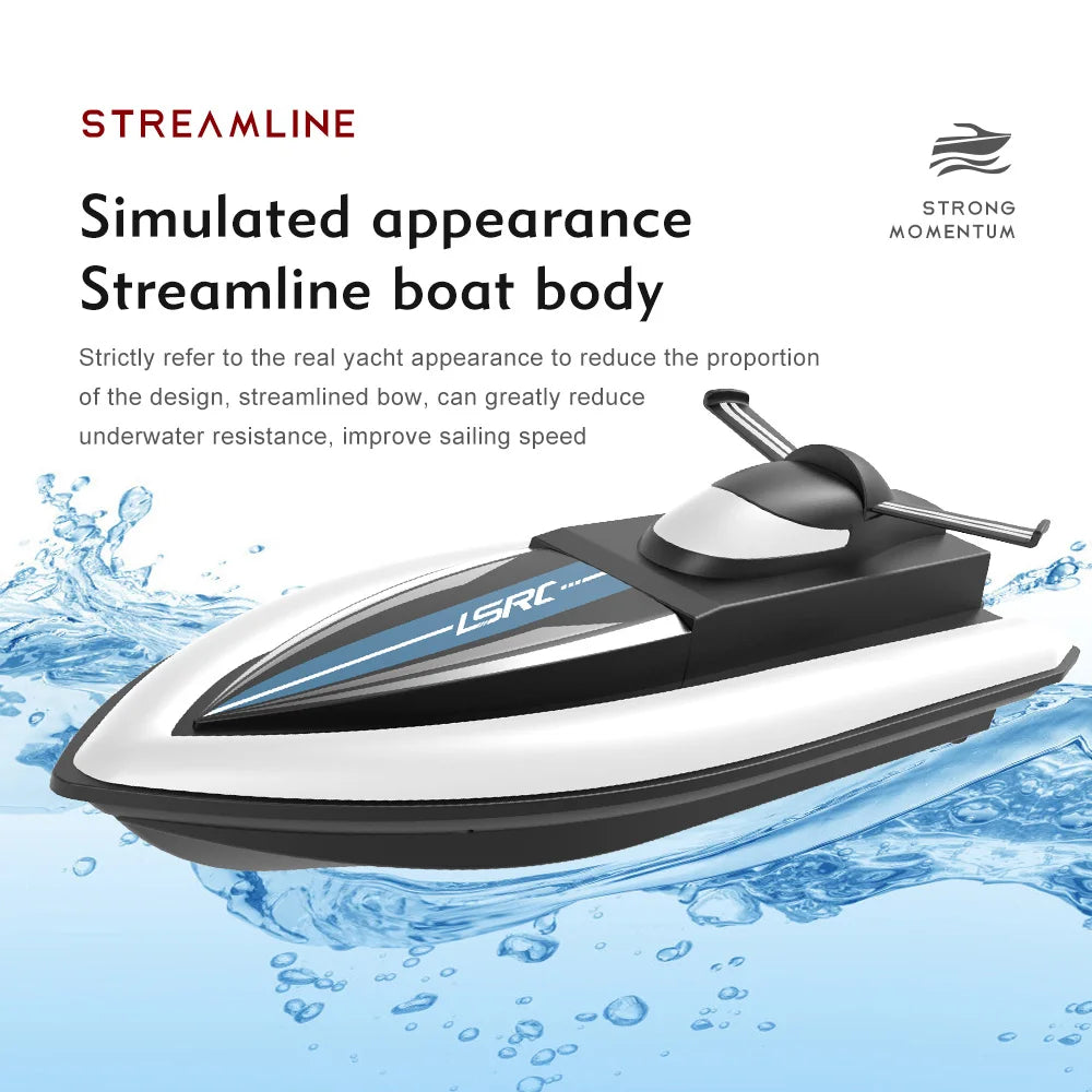 2.4G LSRC-B8 RC High Speed Racing Boat Waterproof Rechargeable