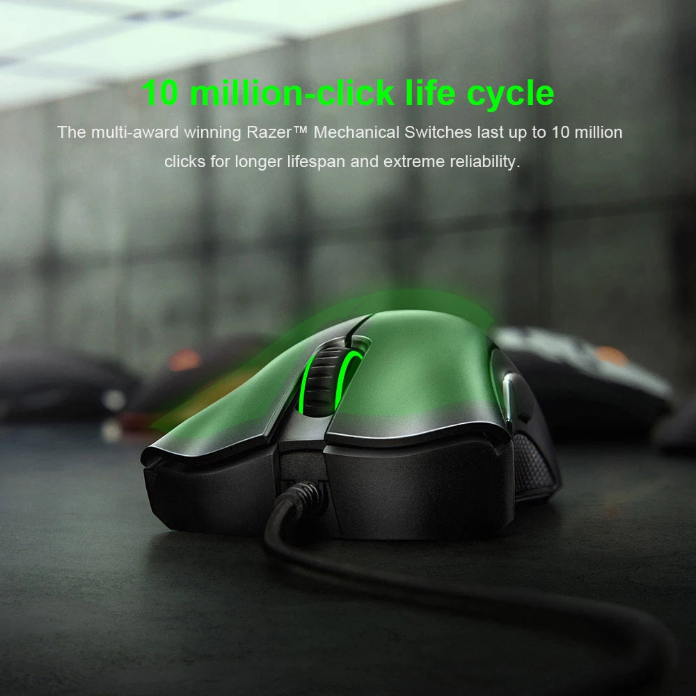 Original Razer DeathAdder Essential Wired Gaming Mouse Mice 6400DPI Optical Sensor 5 Independently Buttons