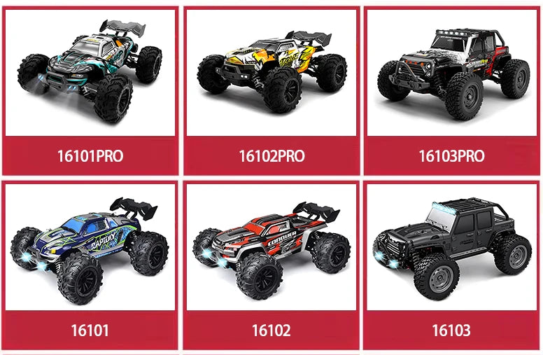 1:16 70KM/H Or 50KM/H 4WD RC Car With LED Remote Control Cars High Speed Drift Monster 4x4 Truck