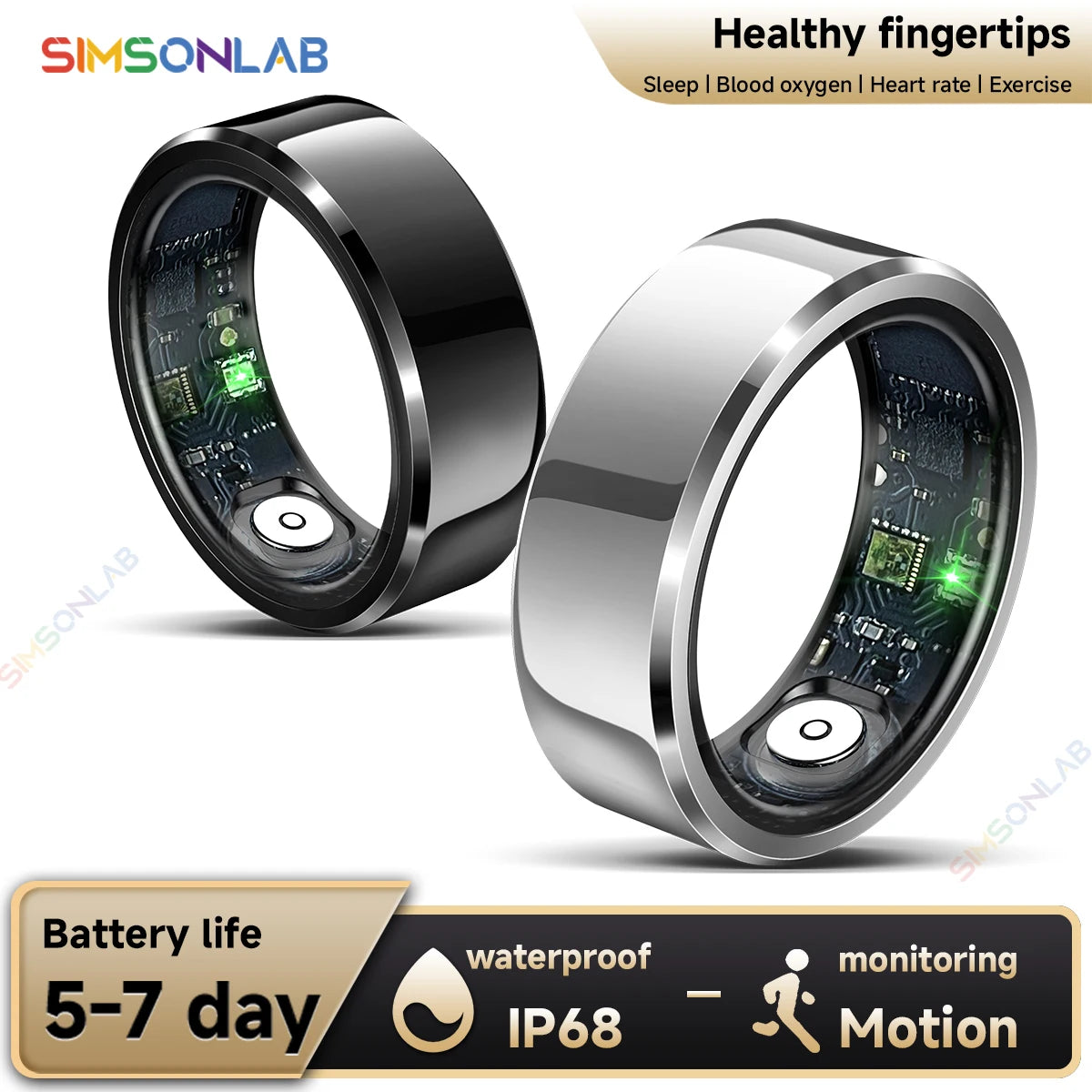 Smart Ring 2024 Men Women Health Detection Heart Rate Sleep Monitor Sports Tracker IP68 Waterproof Big Battery R06 For Men Women