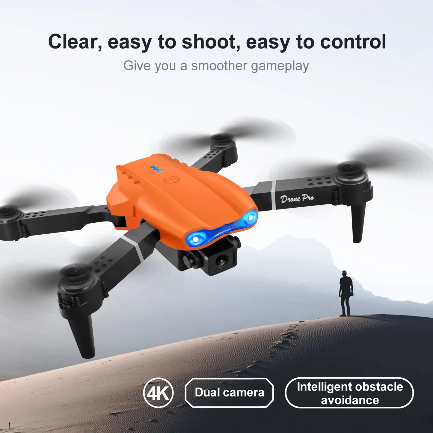 E99pro Camera Drone Dual 4k Camer Professinal With 1080P Wide Angle Foldable Rc Wifi Fpv Height Helicopter Hold Apron 2024 NEW