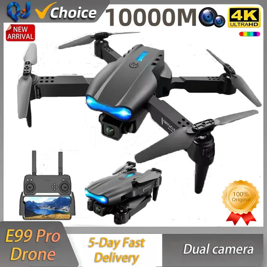 E99pro Camera Drone Dual 4k Camer Professinal With 1080P Wide Angle Foldable Rc Wifi Fpv Height Helicopter Hold Apron 2024 NEW