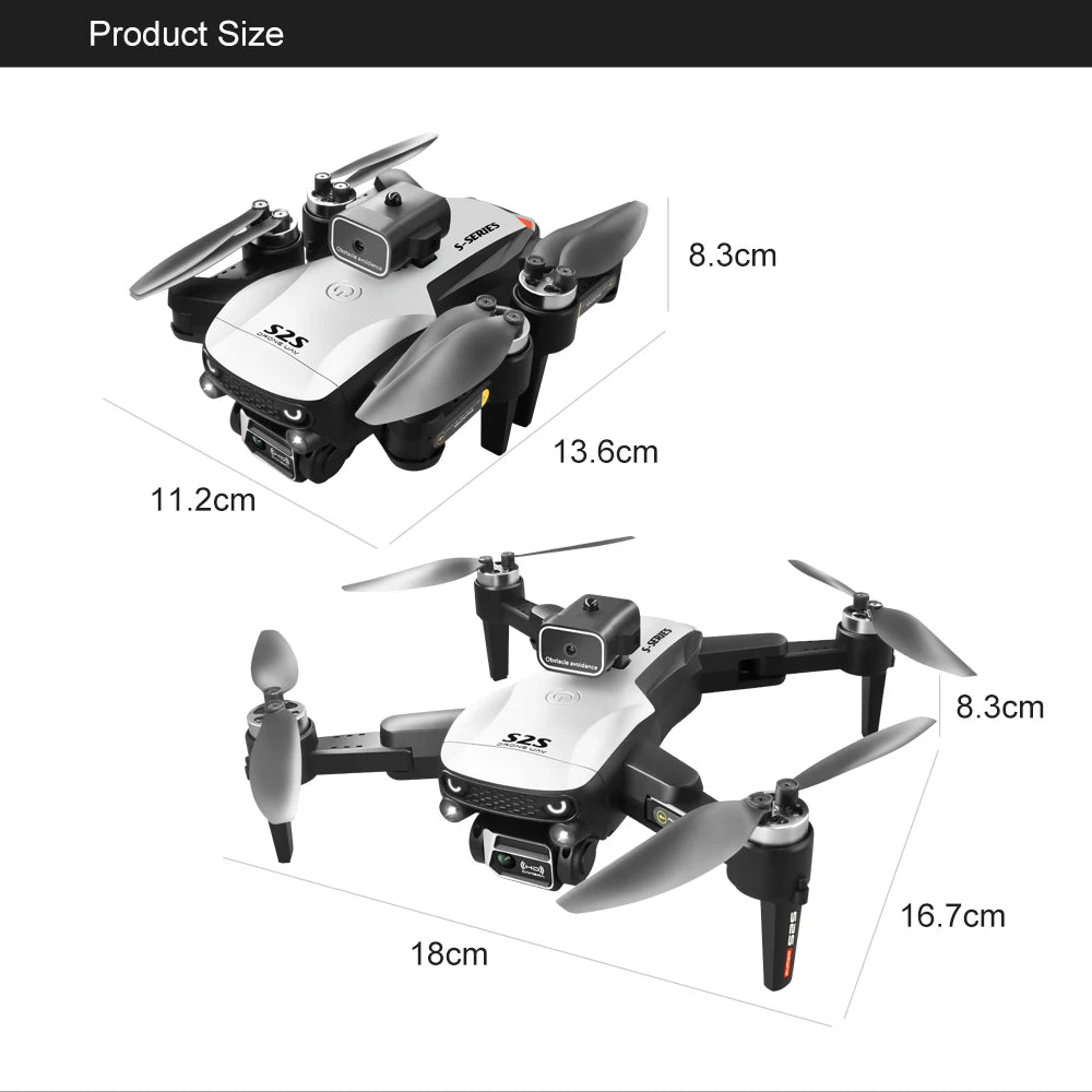 KBDFA S2S Mini Drone 4k 8K HD Camera Obstacle Avoidance Aerial Photography Brushless Motor Foldable Rc Quadcopter Kid Toy