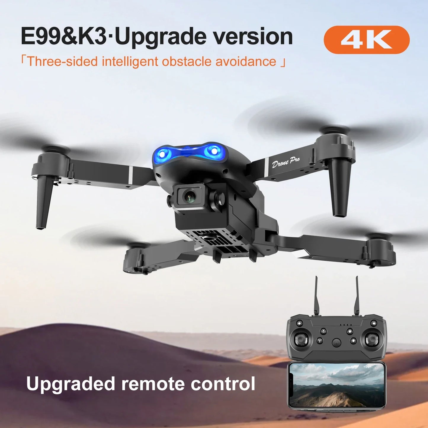 E99pro Camera Drone Dual 4k Camer Professinal With 1080P Wide Angle Foldable Rc Wifi Fpv Height Helicopter Hold Apron 2024 NEW