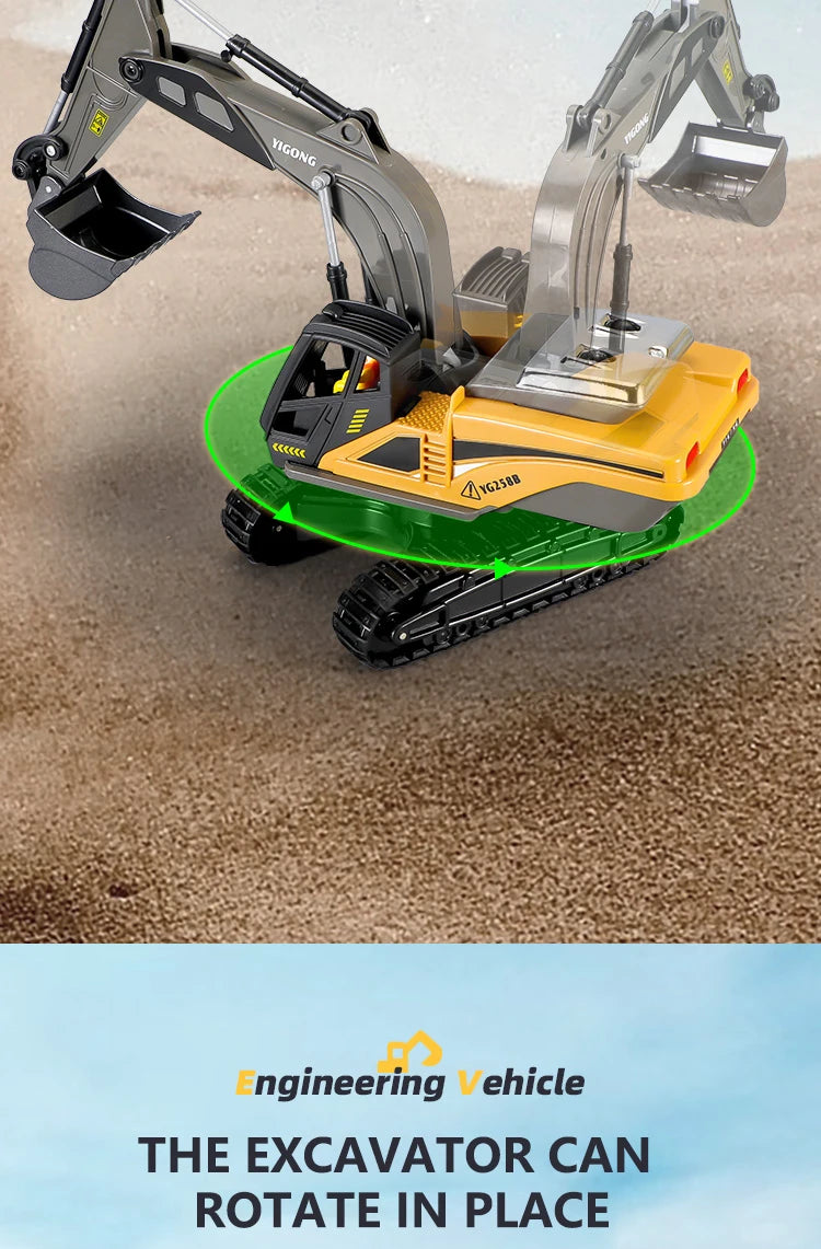 RC Excavator Dumper 2.4G Remote Control Engineering Vehicle Crawler Truck Bulldozer