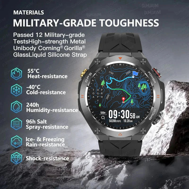 2024 New GPS Smart Watch 1.45" Ultra HD Display Built-in GPS & Compass Make/Receive Phone Calls 650mAh Battery Smart Braceletes