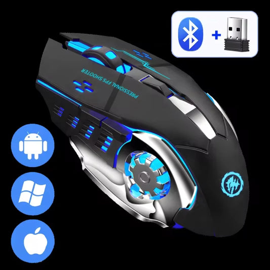 Rechargeable Wireless Mouse Gaming Computer Silent Bluetooth Mouse USB Mechanical E-Sports Backlight