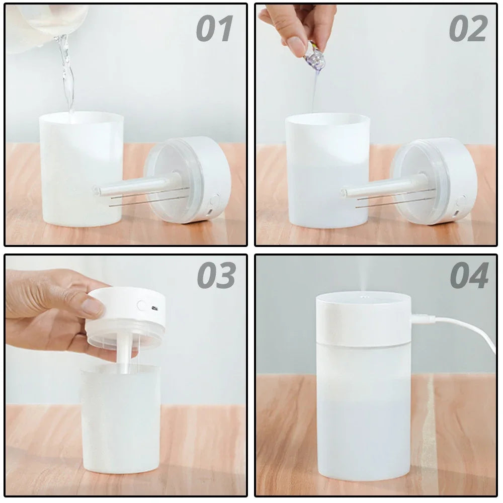 Portable Smart Humidifier for Home, Car Oil USB Fresh Aroma Diffuser