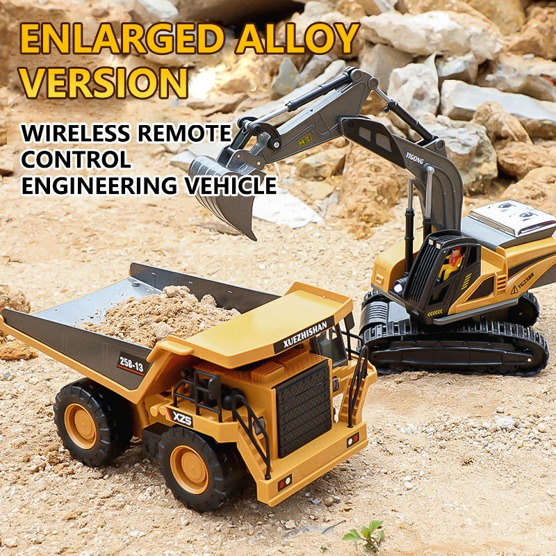 RC Excavator Dumper 2.4G Remote Control Engineering Vehicle Crawler Truck Bulldozer