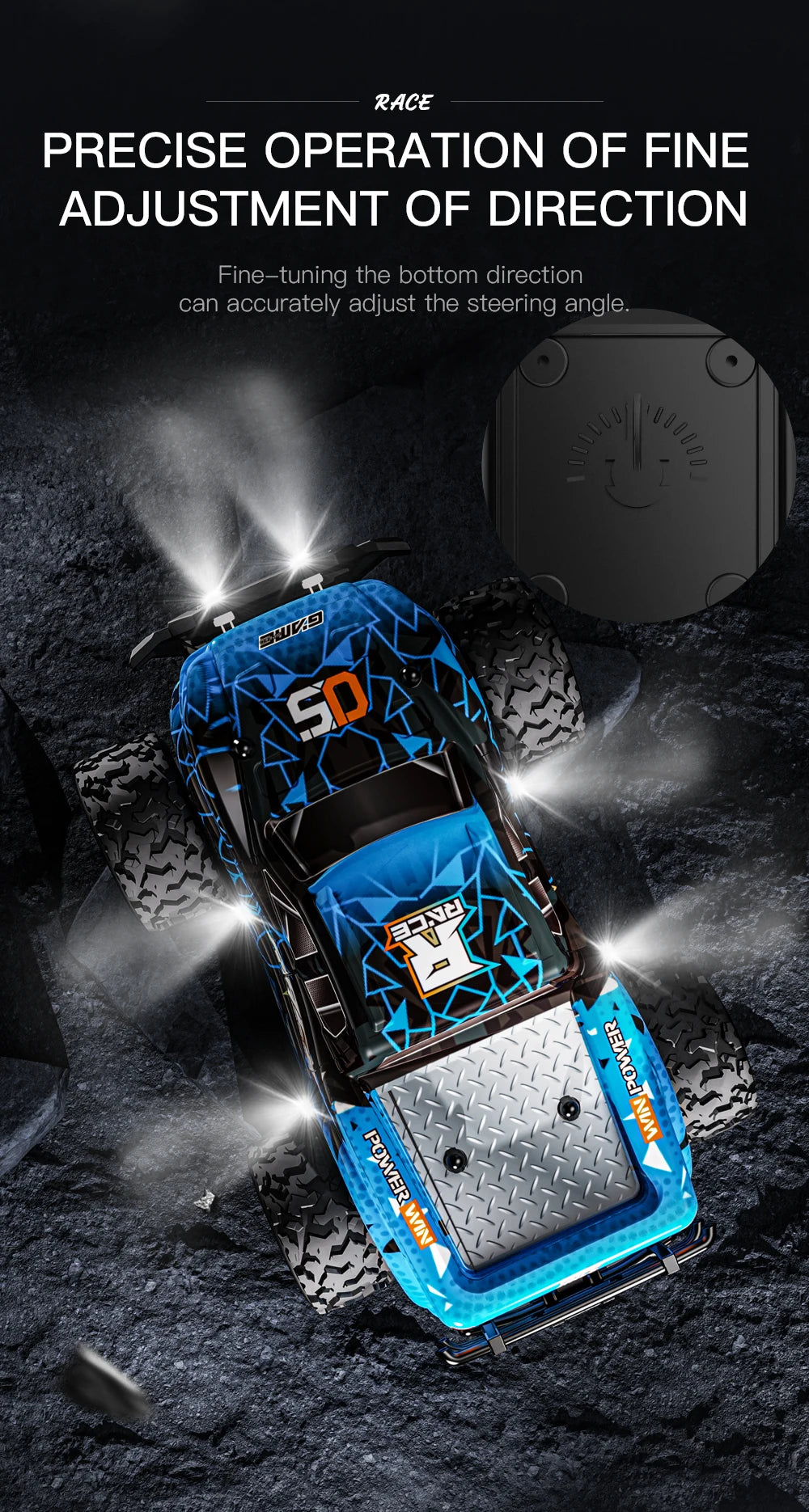 RC Car 1:16 2WD  with LED Light  2.4G 20KM/H High Speed Off-Road