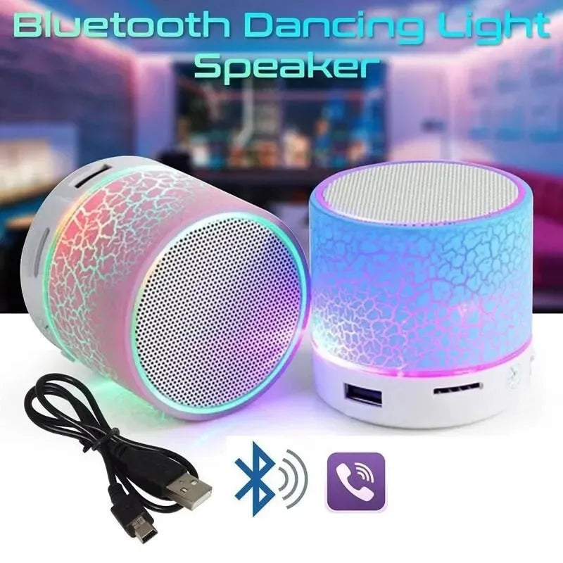 Bluetooth Mini Speaker Wireless Colorful LED TF Card USB Subwoofer Portable MP3 Music Sound Column For PC Phone