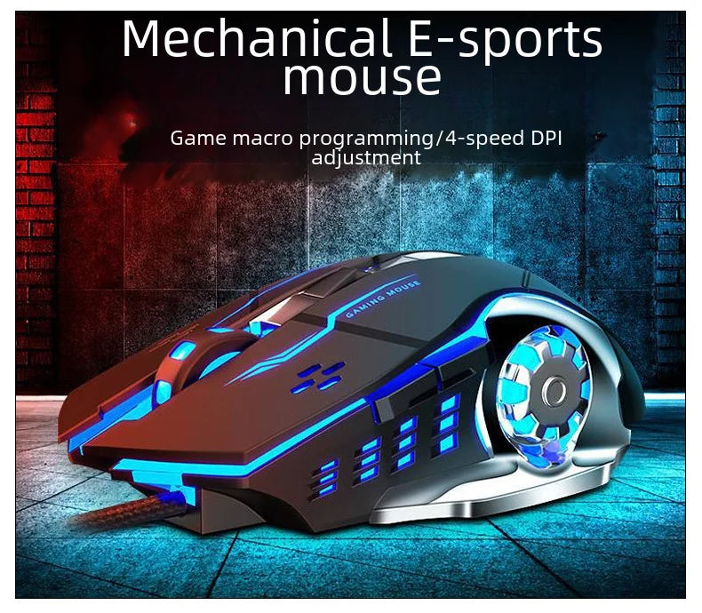 Rechargeable Wireless Mouse Gaming Computer Silent Bluetooth Mouse USB Mechanical E-Sports Backlight