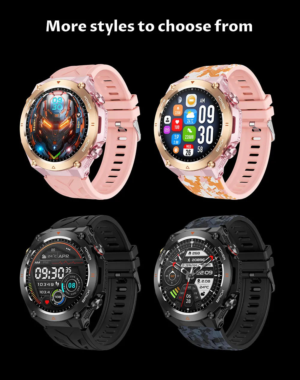 2024 New GPS Smart Watch 1.45" Ultra HD Display Built-in GPS & Compass Make/Receive Phone Calls 650mAh Battery Smart Braceletes