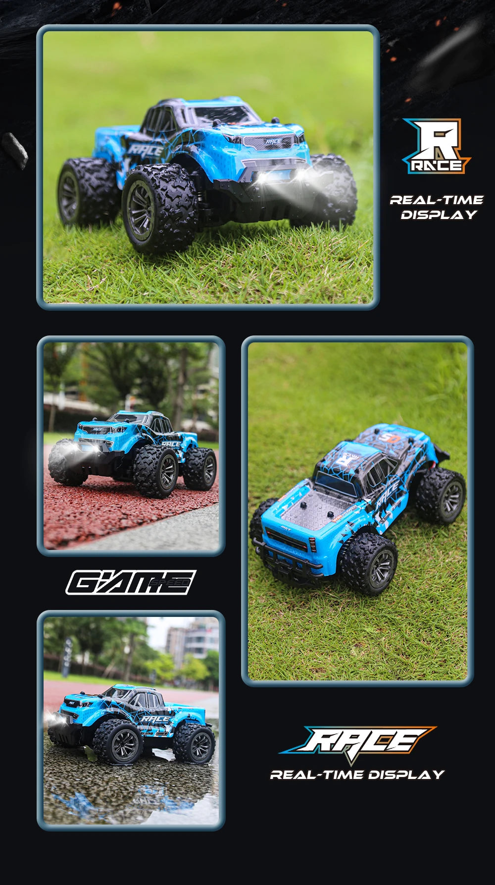 RC Car 1:16 2WD  with LED Light  2.4G 20KM/H High Speed Off-Road