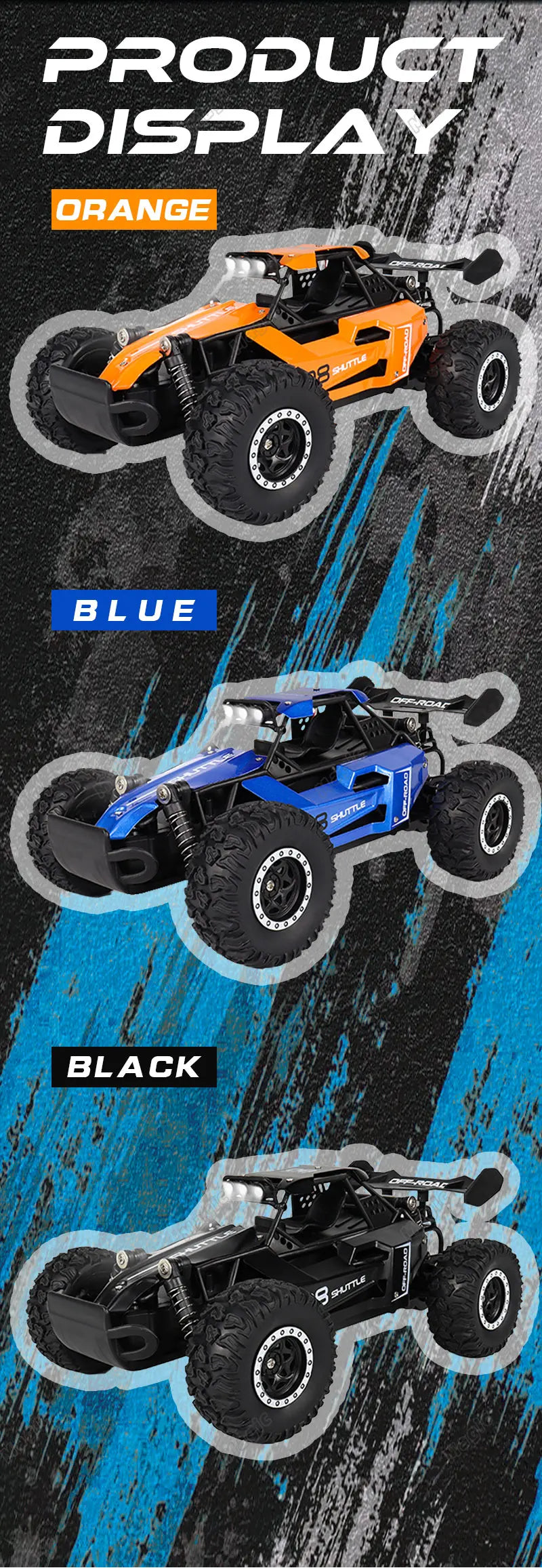 RC Car 1:16 2WD  with LED Light  2.4G 20KM/H High Speed Off-Road