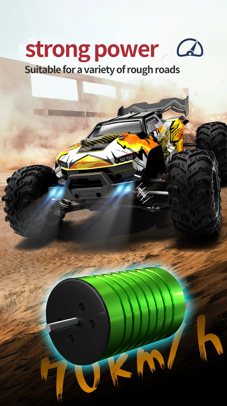 1:16 70KM/H Or 50KM/H 4WD RC Car With LED Remote Control Cars High Speed Drift Monster 4x4 Truck