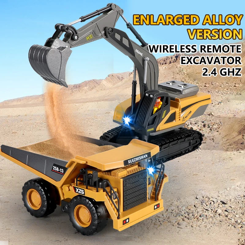 RC Excavator Dumper 2.4G Remote Control Engineering Vehicle Crawler Truck Bulldozer