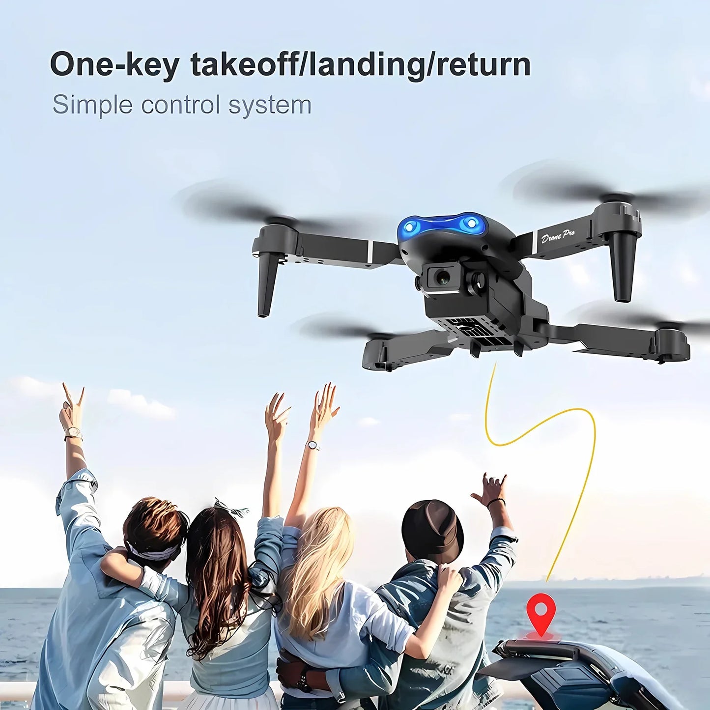 E99pro Camera Drone Dual 4k Camer Professinal With 1080P Wide Angle Foldable Rc Wifi Fpv Height Helicopter Hold Apron 2024 NEW