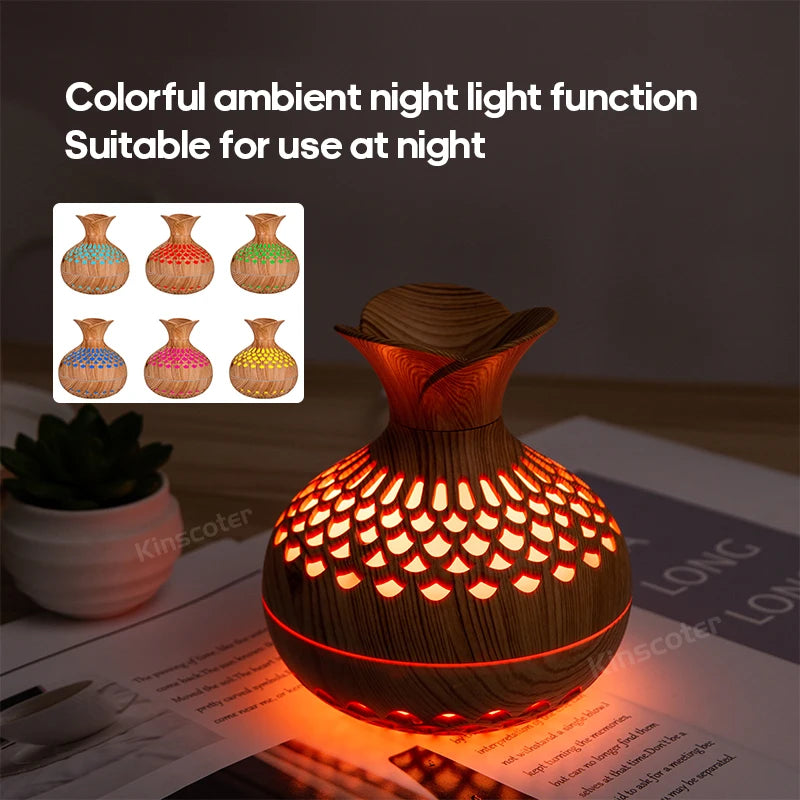 Wood Grain Humidifier 300ml USB Aroma Diffuser Atomizer USB