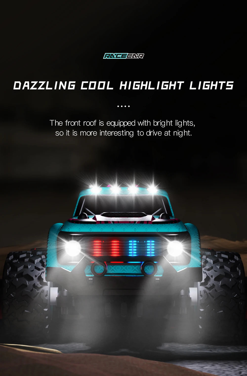 RC Car 1:16 2WD  with LED Light  2.4G 20KM/H High Speed Off-Road