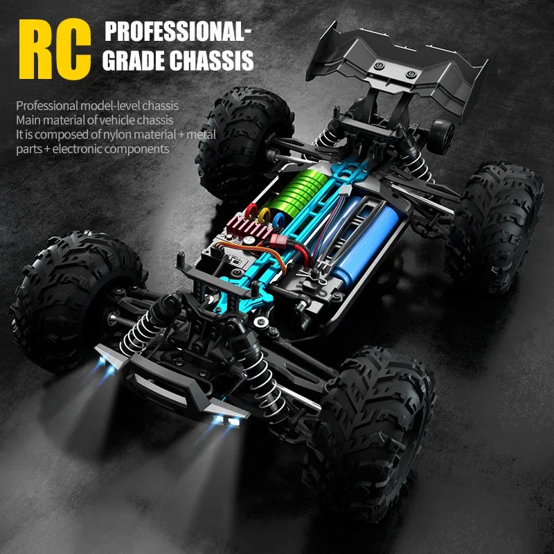 1:16 70KM/H Or 50KM/H 4WD RC Car With LED Remote Control Cars High Speed Drift Monster 4x4 Truck