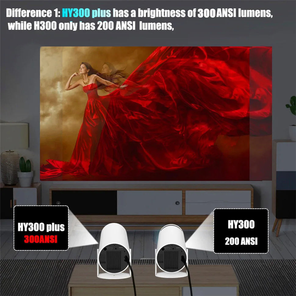 DITONG HY300 Plus HD Projector Portatil 4K 1280x720P Android Wifi LED Video Home Theater Cinema Phone Mini Games Proyector Movie