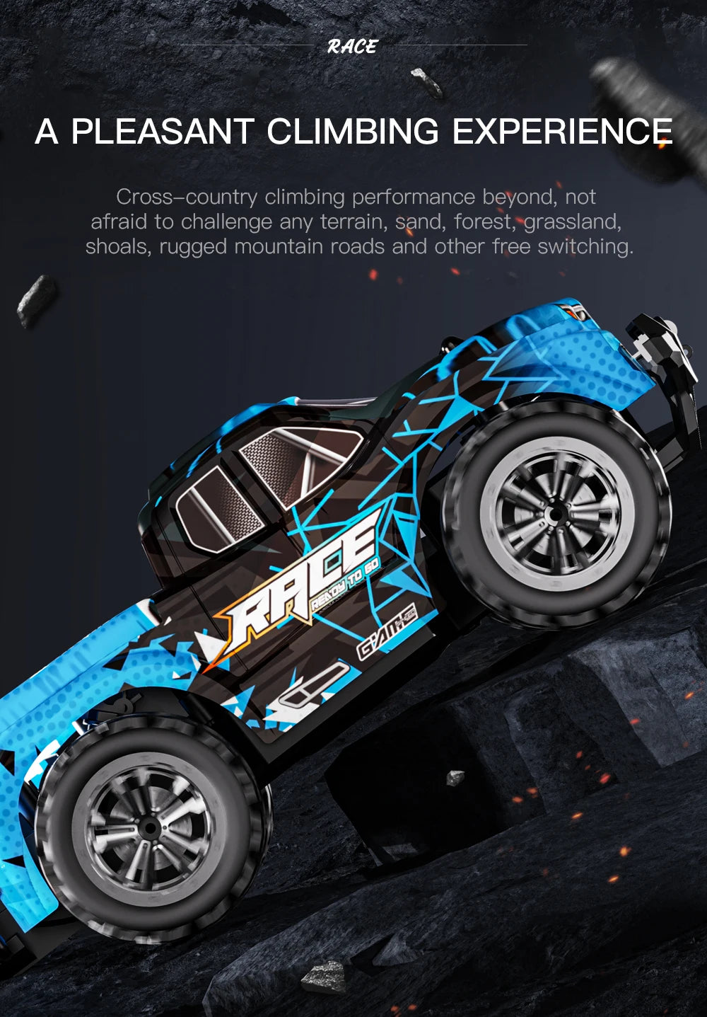 RC Car 1:16 2WD  with LED Light  2.4G 20KM/H High Speed Off-Road