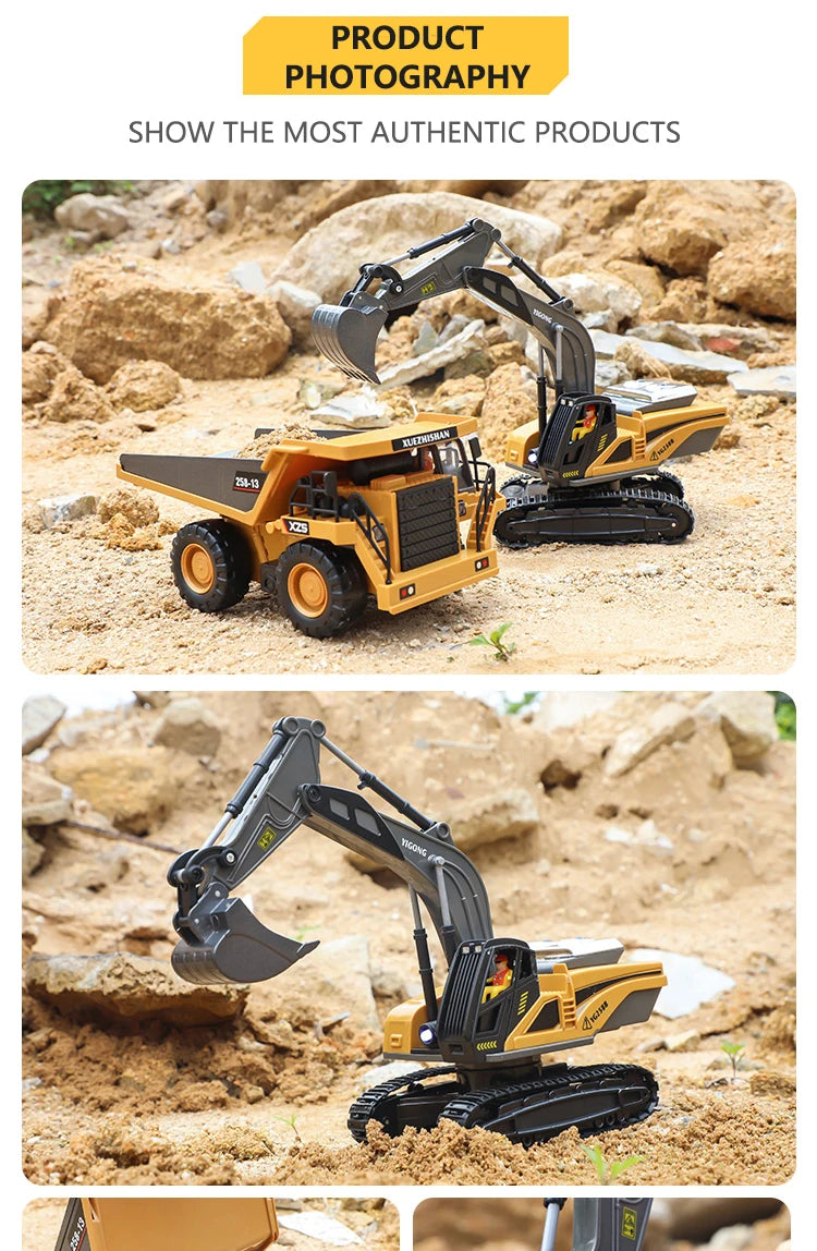 RC Excavator Dumper 2.4G Remote Control Engineering Vehicle Crawler Truck Bulldozer