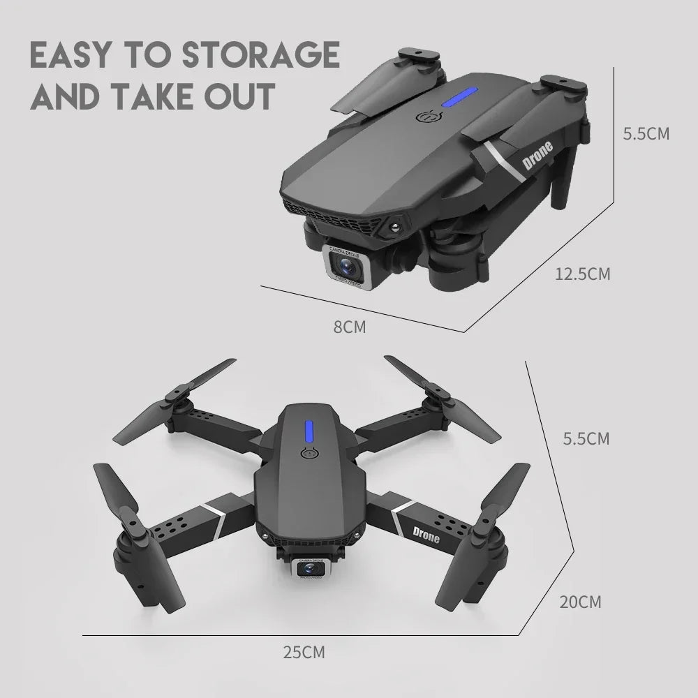 Xiaomi E88Pro RC Drone 4K Professional With 1080P Wide Angle HD Camera Foldable Helicopter WIFI FPV Height Hold 2024