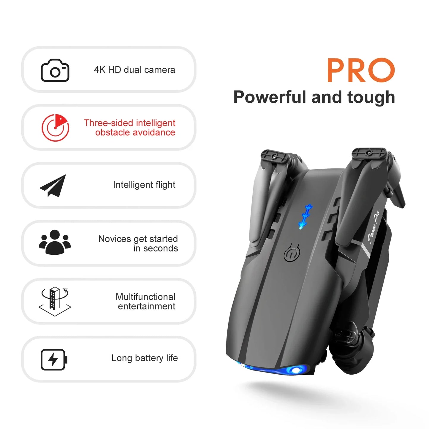 E99pro Camera Drone Dual 4k Camer Professinal With 1080P Wide Angle Foldable Rc Wifi Fpv Height Helicopter Hold Apron 2024 NEW