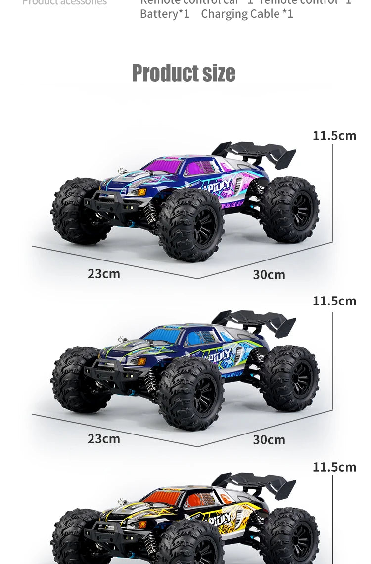 1:16 70KM/H Or 50KM/H 4WD RC Car With LED Remote Control Cars High Speed Drift Monster 4x4 Truck