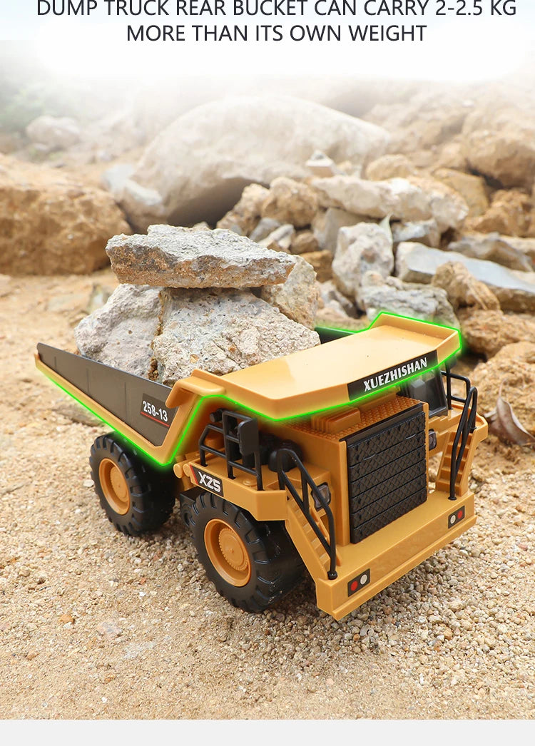 RC Excavator Dumper 2.4G Remote Control Engineering Vehicle Crawler Truck Bulldozer