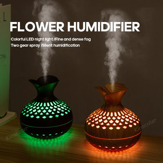 Wood Grain Humidifier 300ml USB Aroma Diffuser Atomizer USB