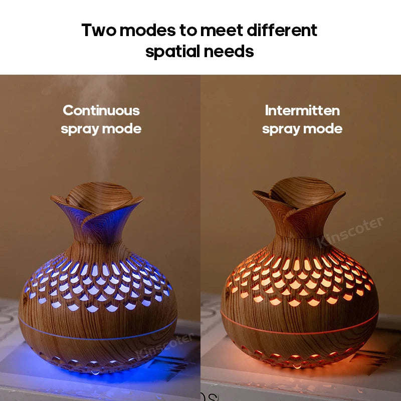 Wood Grain Humidifier 300ml USB Aroma Diffuser Atomizer USB