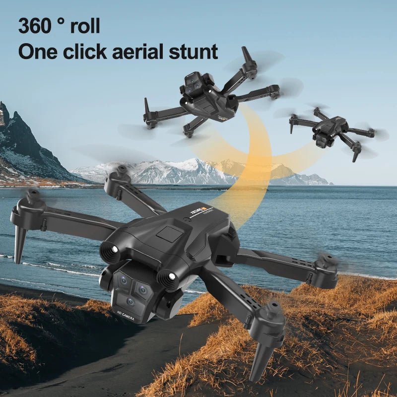 KBDFA New M4 RC Drone 4K Professinal With Wide Angle Triple HD Camera Foldable RC Helicopter WIFI FPV Height Hold Apron Sell