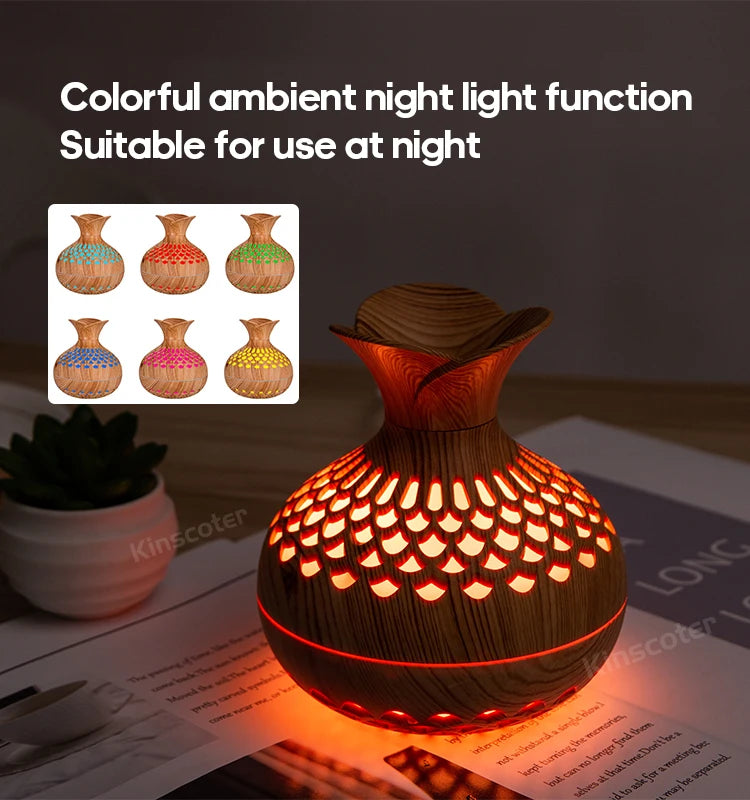 Wood Grain Humidifier 300ml USB Aroma Diffuser Atomizer USB