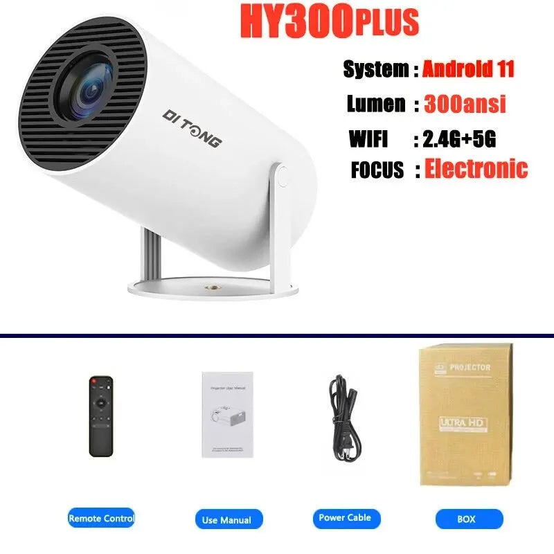 DITONG HY300 Plus HD Projector Portatil 4K 1280x720P Android Wifi LED Video Home Theater Cinema Phone Mini Games Proyector Movie