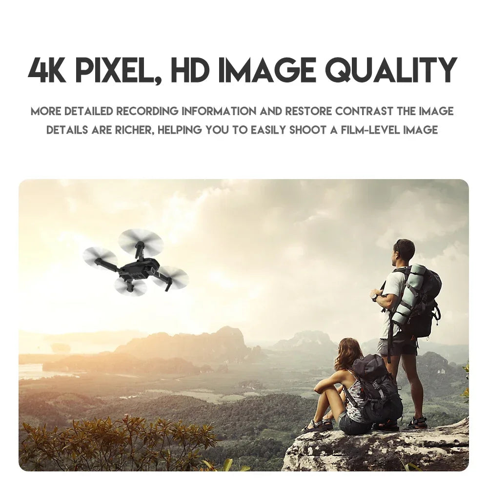 Xiaomi E88Pro RC Drone 4K Professional With 1080P Wide Angle HD Camera Foldable Helicopter WIFI FPV Height Hold 2024