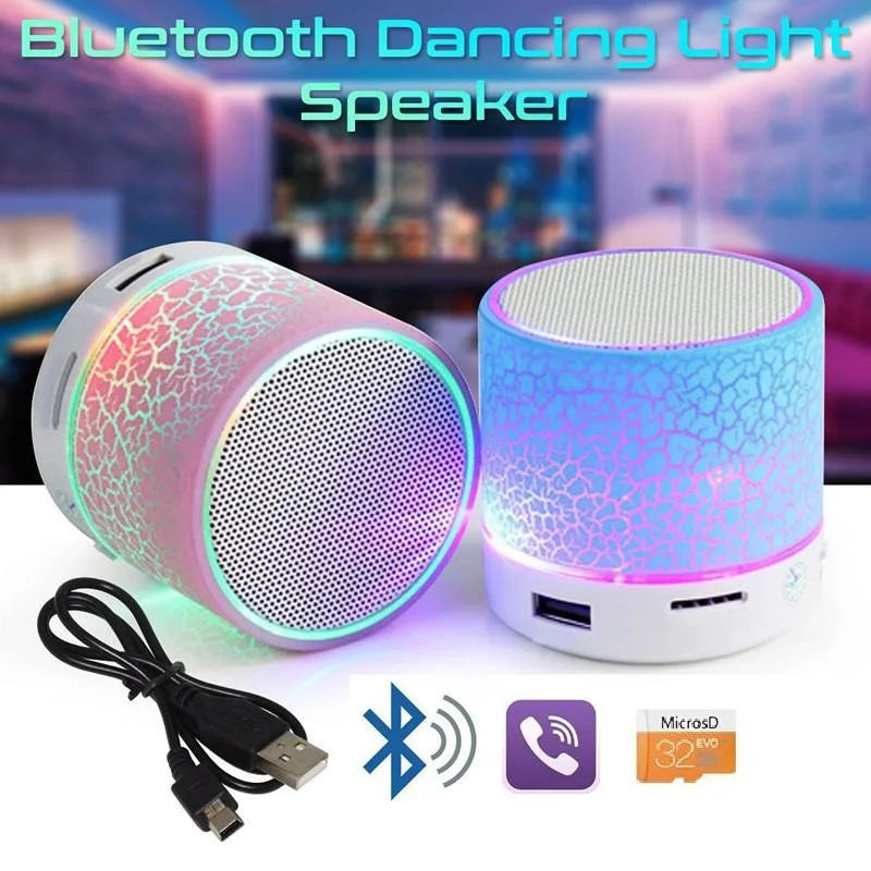 Bluetooth Mini Speaker Wireless Colorful LED TF Card USB Subwoofer Portable MP3 Music Sound Column For PC Phone