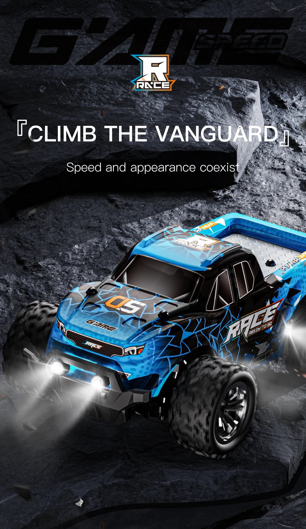 RC Car 1:16 2WD  with LED Light  2.4G 20KM/H High Speed Off-Road