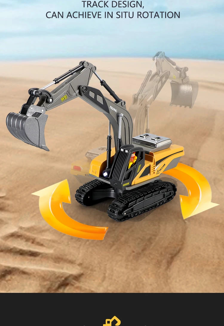 RC Excavator Dumper 2.4G Remote Control Engineering Vehicle Crawler Truck Bulldozer