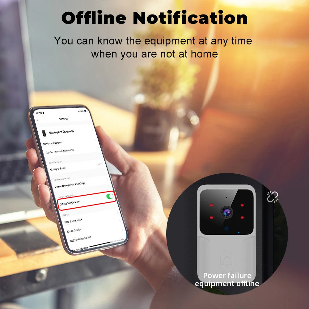 ONENUO WiFi Tuya App Video Doorbell Wireless Phone Home Intercom System Door Viewer Night Vision DoorBell Camera Home Security