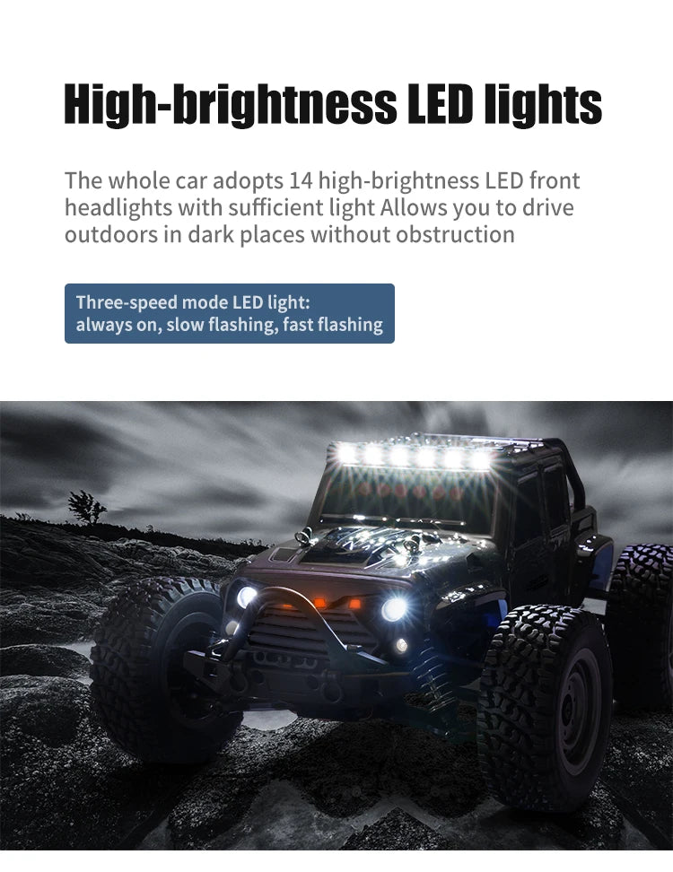 1:16 70KM/H Or 50KM/H 4WD RC Car With LED Remote Control Cars High Speed Drift Monster 4x4 Truck